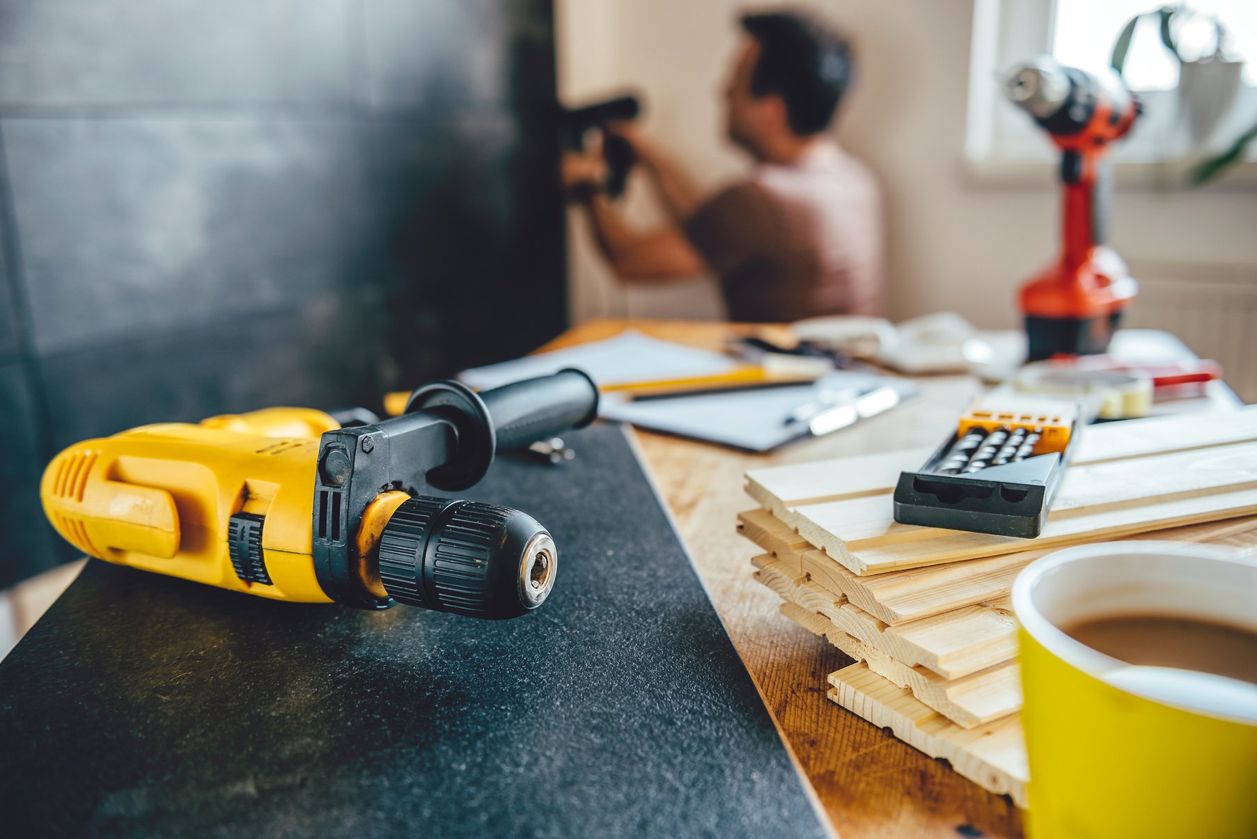 Man renovating home